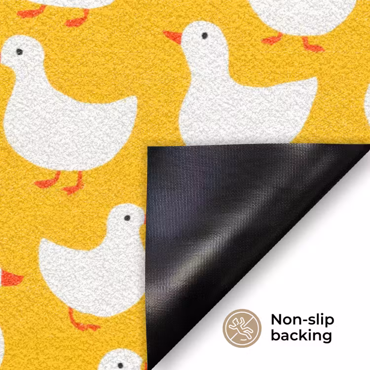 Eendjes - Patroon - Geel Deurmat klein 898 -antislip_EN