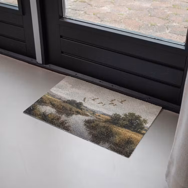 Eenden - Rivier - Landschap - Vlucht - Nostalgisch Deurmat klein -sfeer2