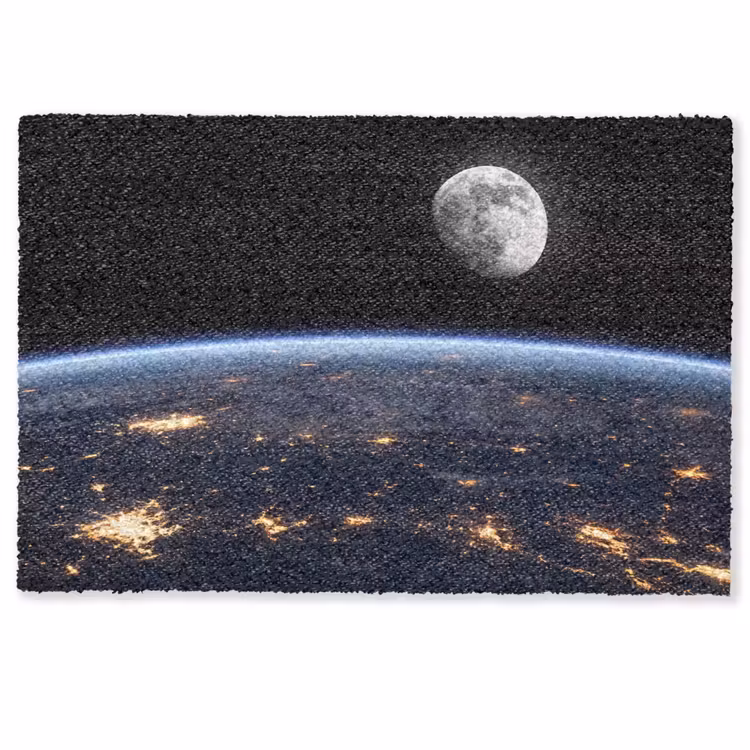 Doormat - Earth - Night - Space - Aarde - Nacht - Ruimte Deurmat klein