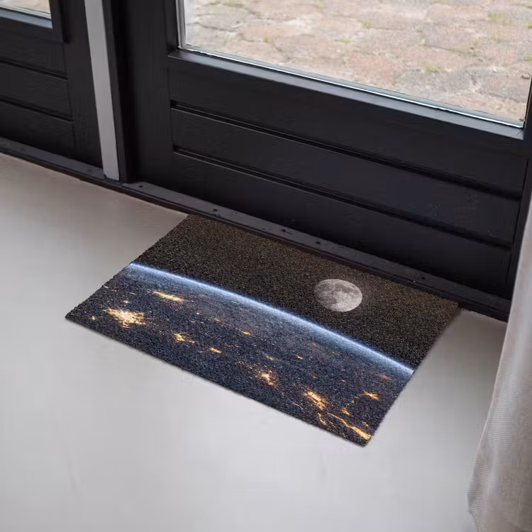 Doormat - Earth - Night - Space - Aarde - Nacht - Ruimte Deurmat klein