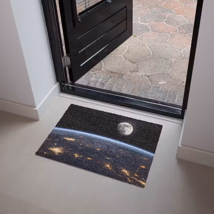 Doormat - Earth - Night - Space - Aarde - Nacht - Ruimte Deurmat klein