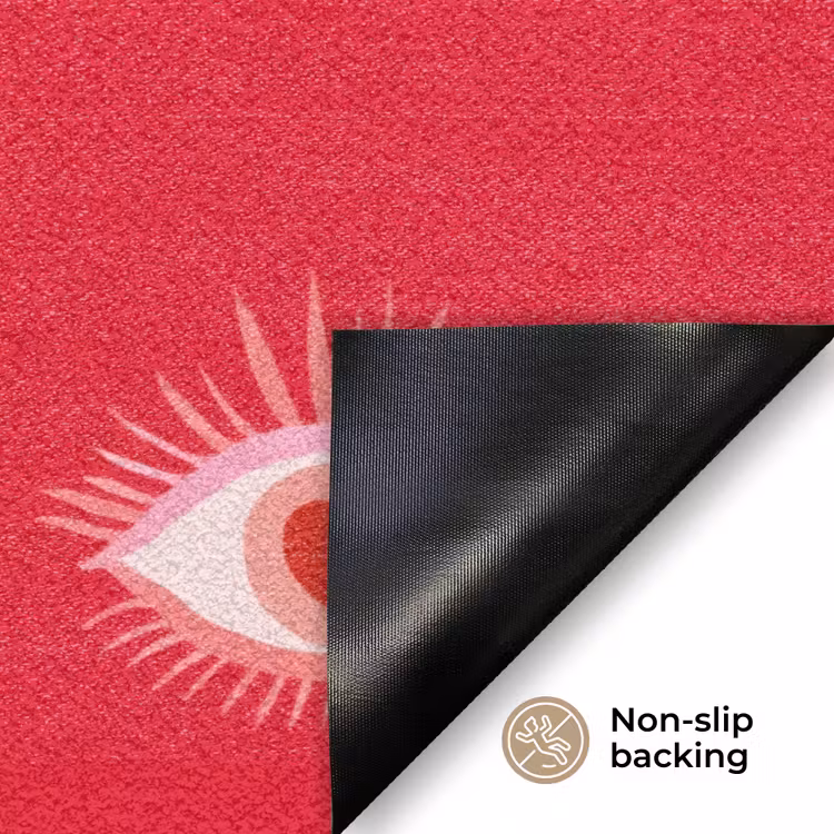 Ogen - Hart - Abstract - Rood - Roze Deurmat klein 898 -antislip_EN