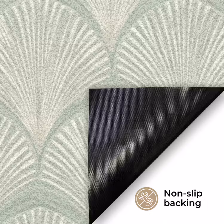 Waaiers - Patroon - Groen Deurmat klein 898 -antislip_EN