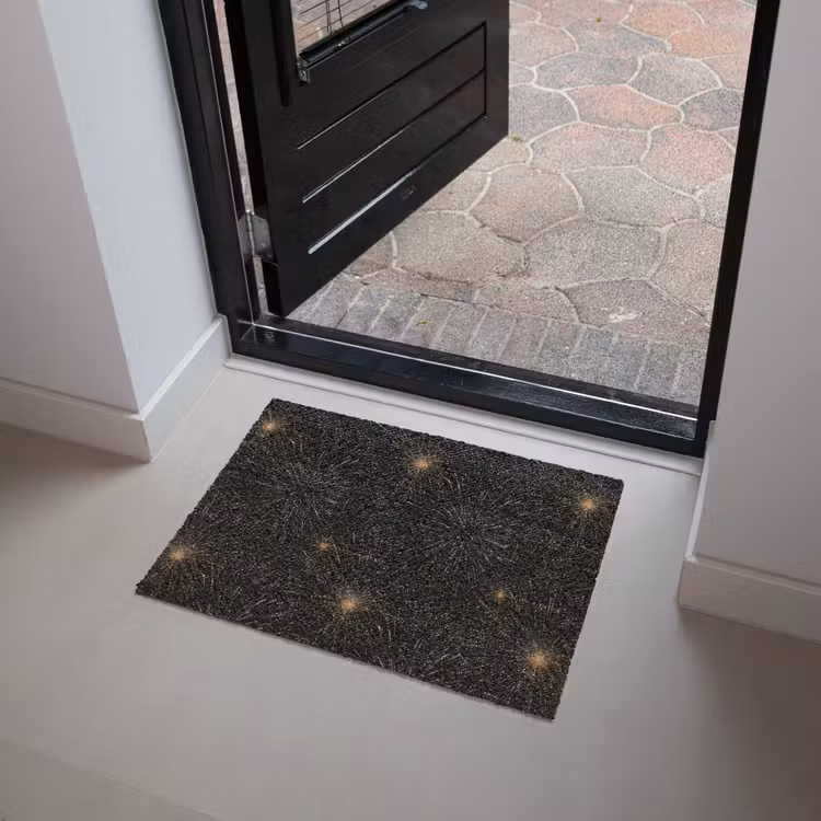 Vuurwerk - Patroon - Feestelijk - Goud - Zwart Deurmat klein 898 -sfeer5