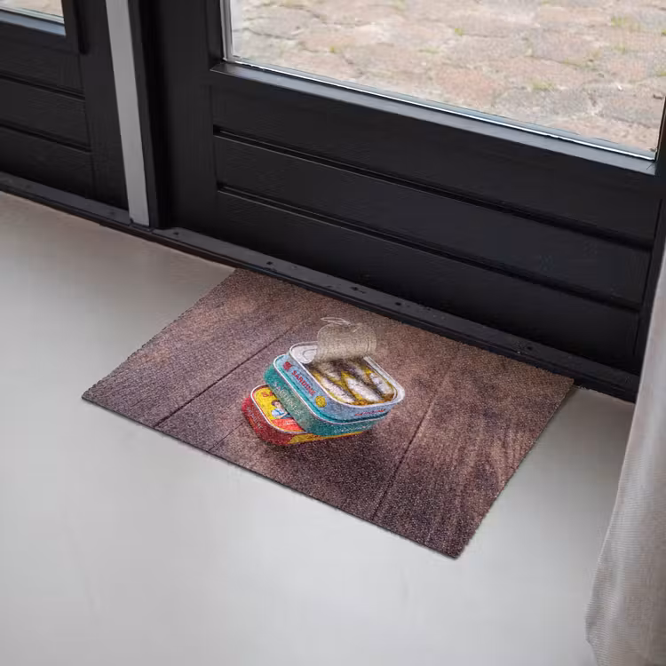 Doormat - Fish - Cans - Kitchen - Vis - Blikjes - Keuken Deurmat klein