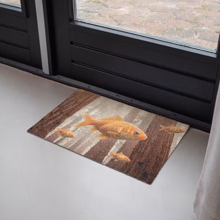 Doormat - Fish - Forest - Fantasy - Vis - Bos - Fantasie Deurmat klein