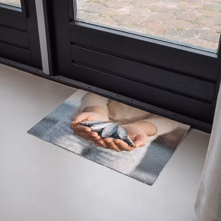 Doormat - Fish - Hands - Nature - Vis - Handen - Natuur Deurmat klein