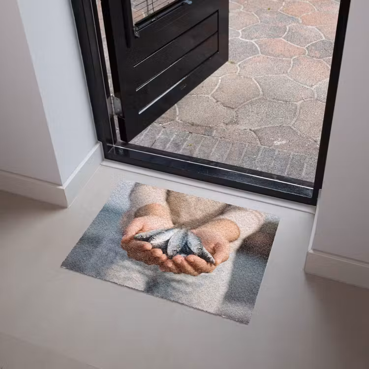 Doormat - Fish - Hands - Nature - Vis - Handen - Natuur Deurmat klein