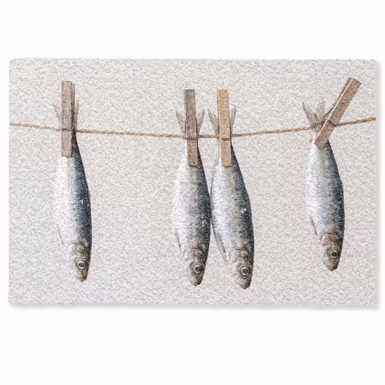 Doormat - Fish - Hanging - Food - Vis - Hangend - Eten Deurmat klein