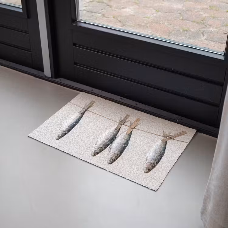 Doormat - Fish - Hanging - Food - Vis - Hangend - Eten Deurmat klein