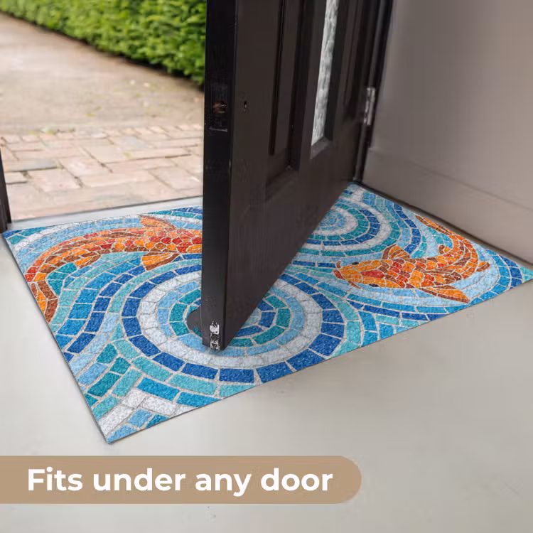 Vis - Mozaïek - Water - Decoratief - Blauw Deurmat klein -USP_EN