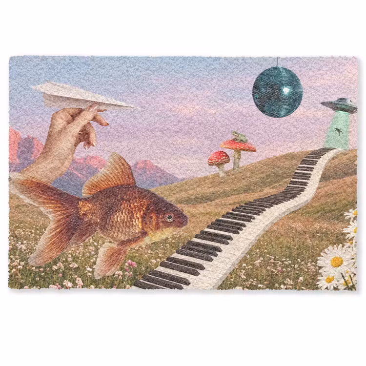 Doormat - Fish - Nature - Abstract - Vis - Natuur - Abstract Deurmat klein