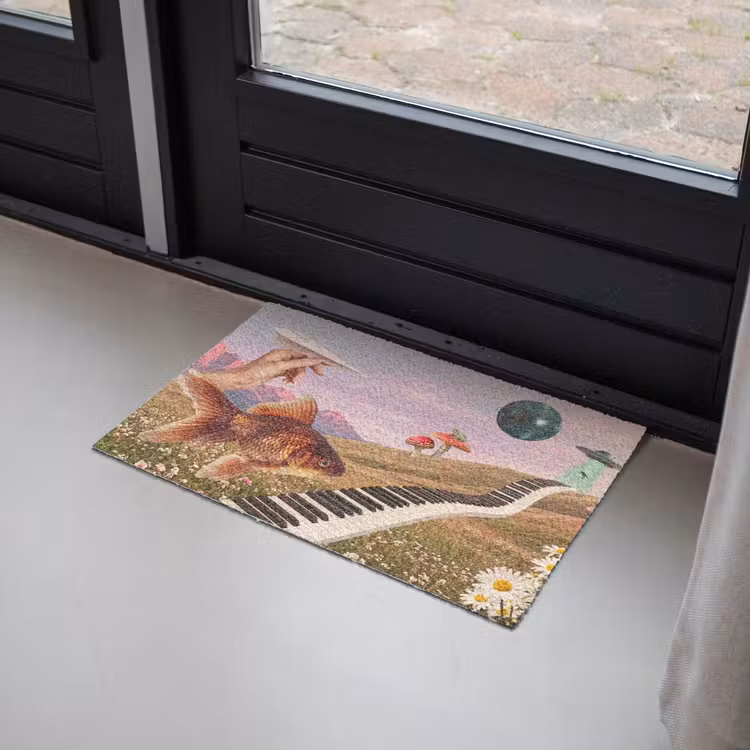 Doormat - Fish - Nature - Abstract - Vis - Natuur - Abstract Deurmat klein