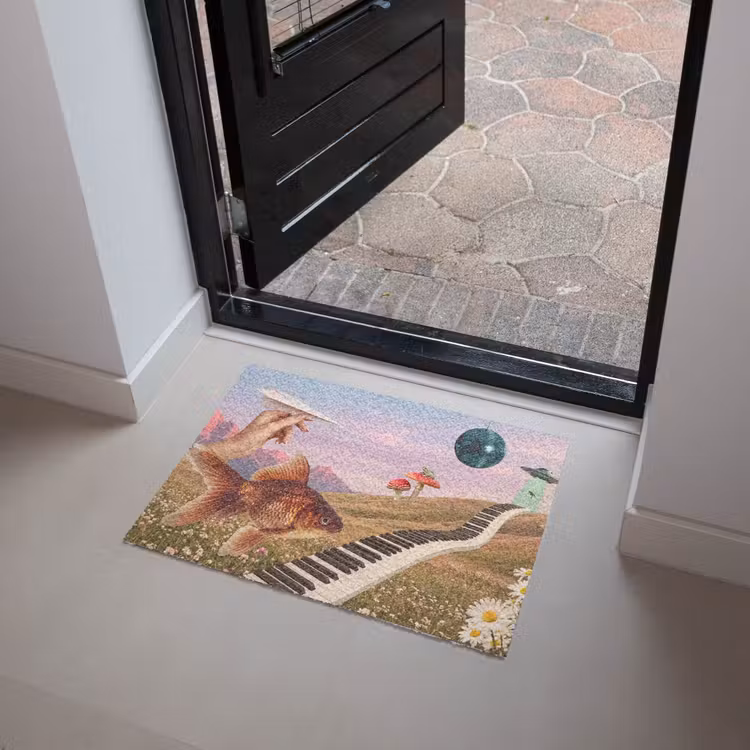 Doormat - Fish - Nature - Abstract - Vis - Natuur - Abstract Deurmat klein