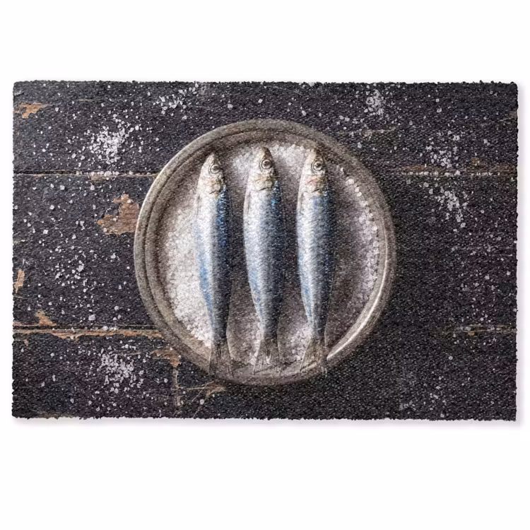 Doormat - Fish - Salt - Food - Vis - Zout - Eten Deurmat klein