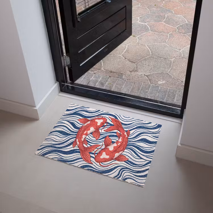 Vis - Water - Natuur - Illustratie - Rood Deurmat klein -sfeer5