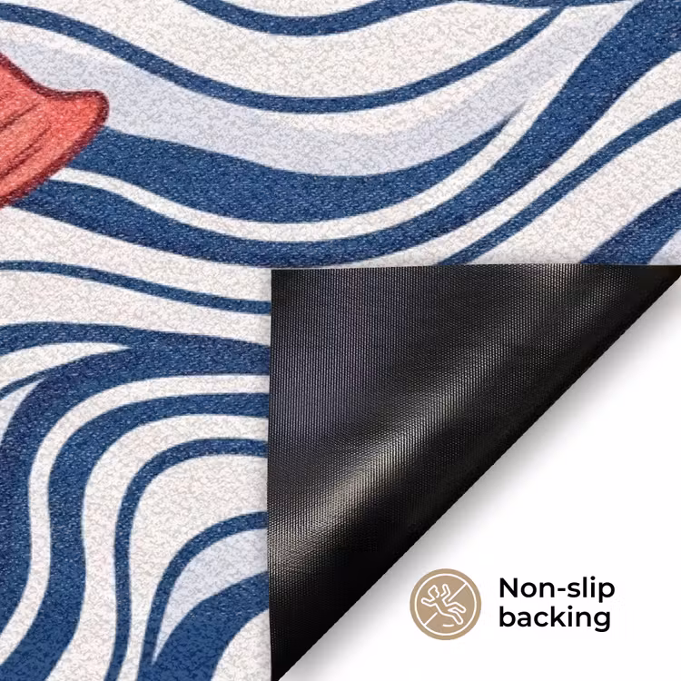 Vis - Water - Natuur - Illustratie - Rood Deurmat klein -antislip_EN