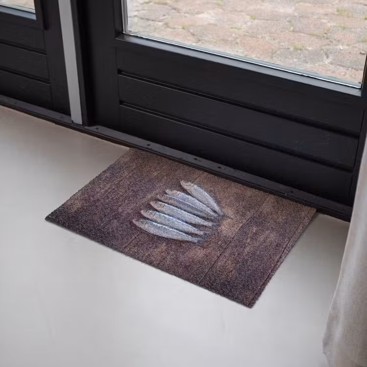 Doormat - Fish - Wood - Food - Vis - Hout - Eten Deurmat klein