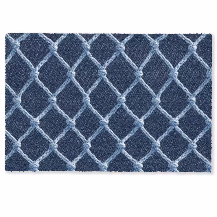 Visnet - Touw - Patroon - Marineblauw Deurmat klein 898 -zkaufland3d
