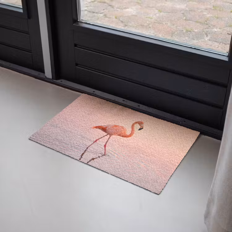 Flamingo - Water - Roze Deurmat klein -sfeer2