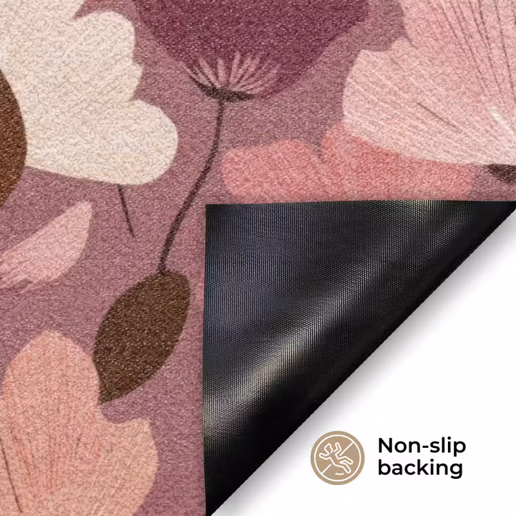 Bloem - Patroon - Roze Deurmat klein 898 -antislip_EN