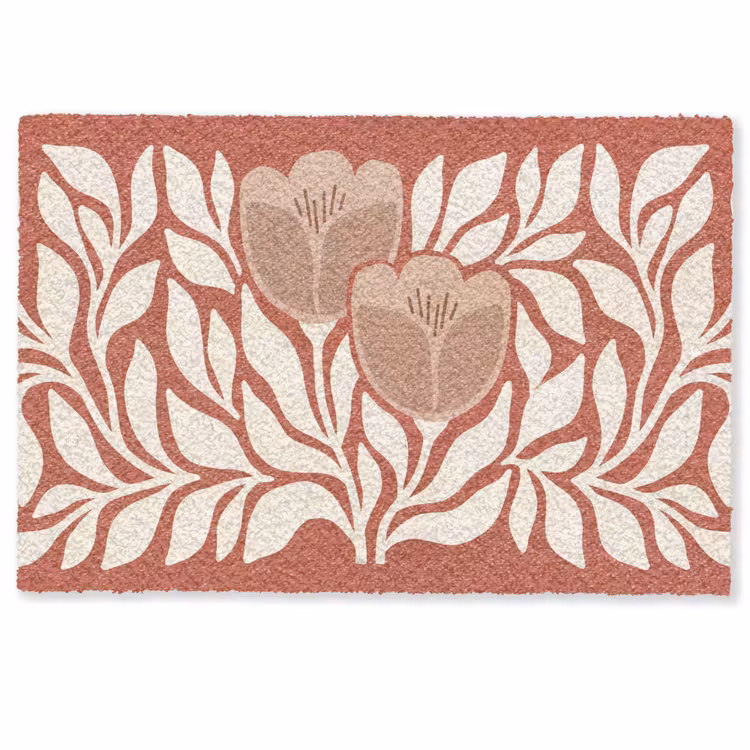 Bloemen - Abstract - Modern - Beige - Natuur Deurmat klein -zkaufland3d