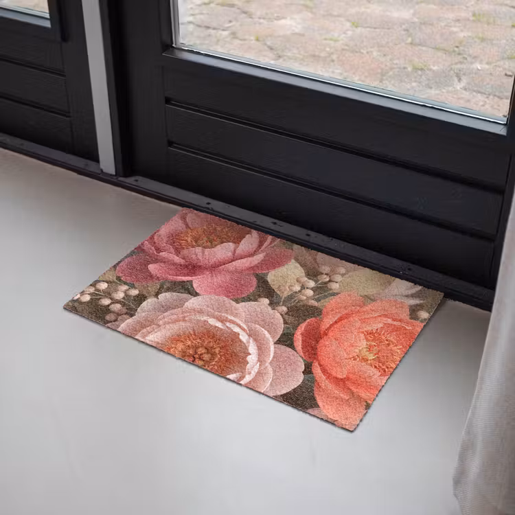 Bloemen - Bloesem - Zacht - Koraal - Decoratie Deurmat klein -sfeer2