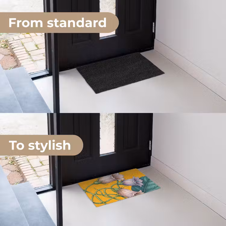 Doormat - Flowers - Botanical - Yellow - Bloemen - Botanisch - Geel Deurmat klein