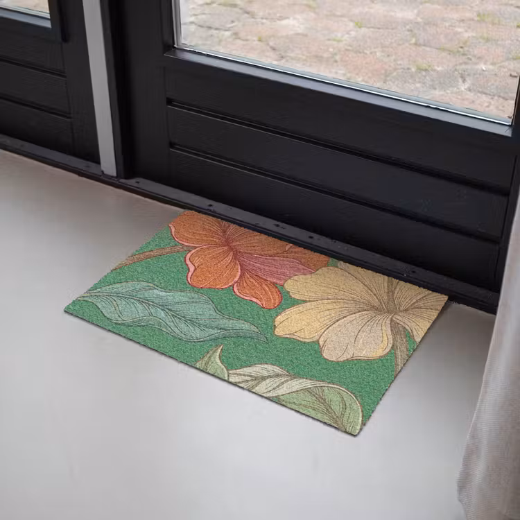 Doormat - Flowers - Greenery - Illustration - Bloemen - Groen - Illustratie Deurmat klein
