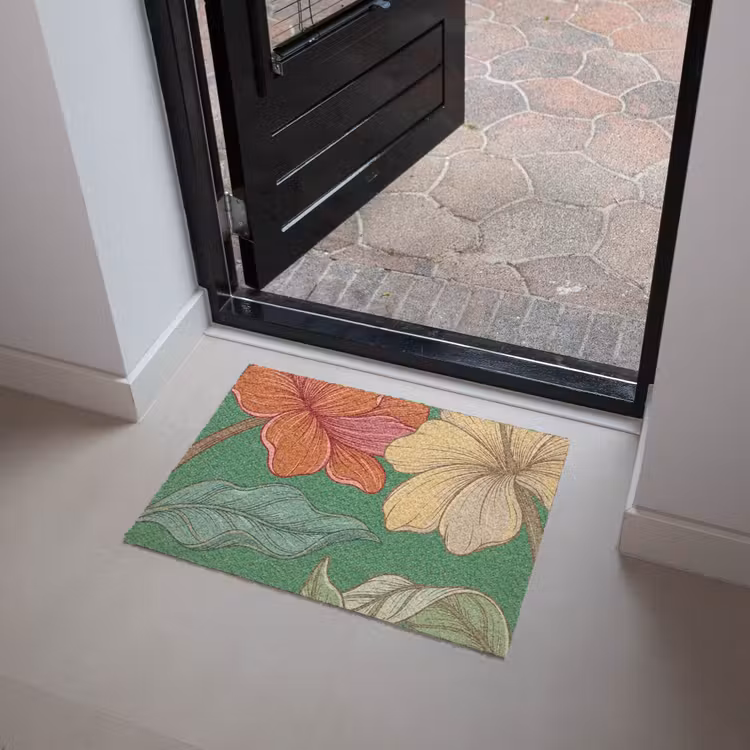Doormat - Flowers - Greenery - Illustration - Bloemen - Groen - Illustratie Deurmat klein