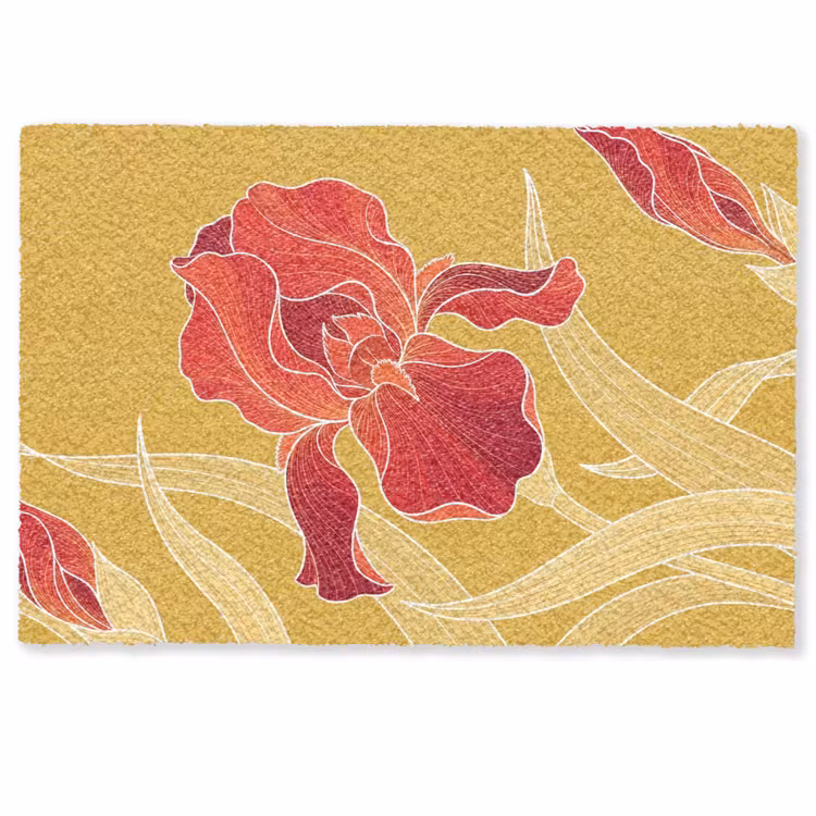 Doormat - Flowers - Illustration - Red - Bloemen - Illustratie - Rood Deurmat klein