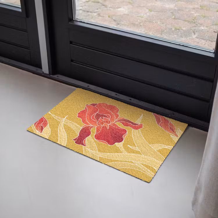 Doormat - Flowers - Illustration - Red - Bloemen - Illustratie - Rood Deurmat klein