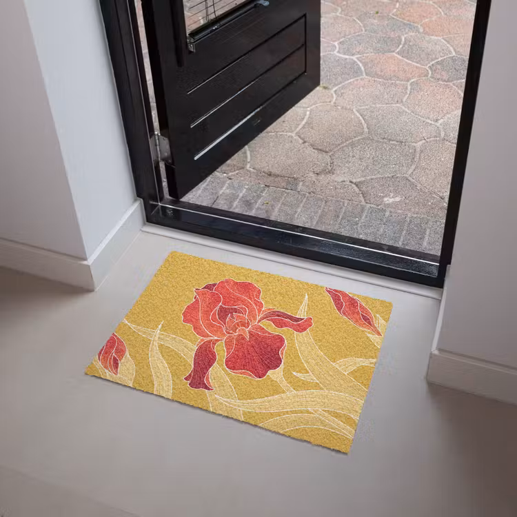 Doormat - Flowers - Illustration - Red - Bloemen - Illustratie - Rood Deurmat klein