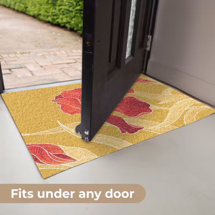 Doormat - Flowers - Illustration - Red - Bloemen - Illustratie - Rood Deurmat klein