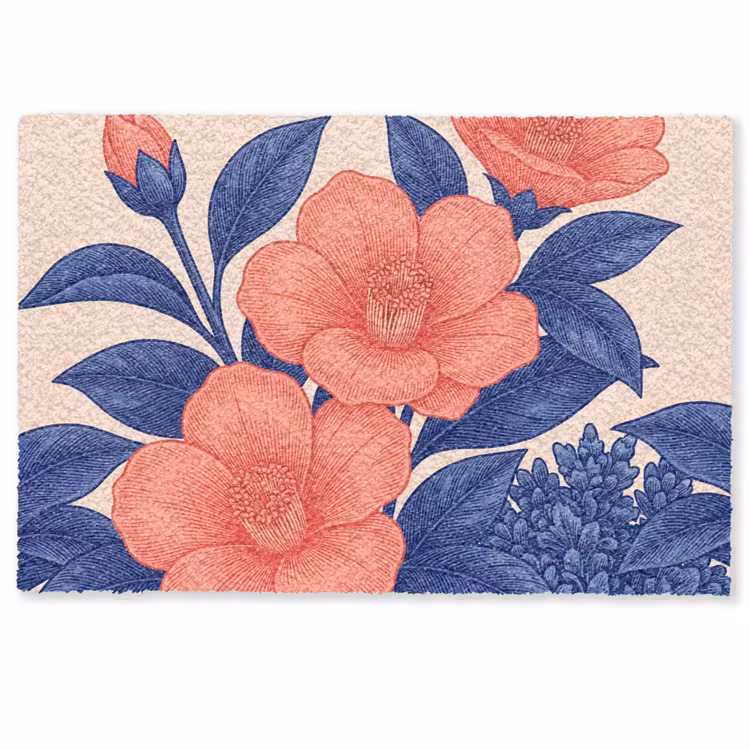 Doormat - Flowers - Leaves - Botanical - Bloemen - Bladeren - Botanisch Deurmat klein