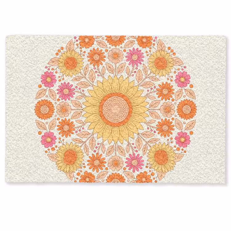 Bloemen - Mandala - Patroon - Kleurrijk Deurmat klein -zkaufland3d