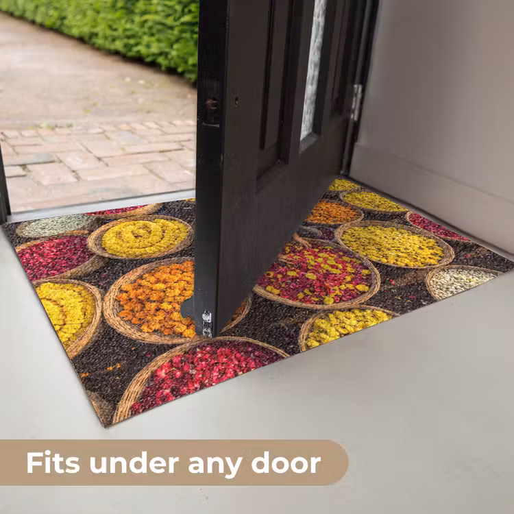 Doormat - Flowers - Market - Colorful - Bloemen - Markt - Kleurrijk Deurmat klein