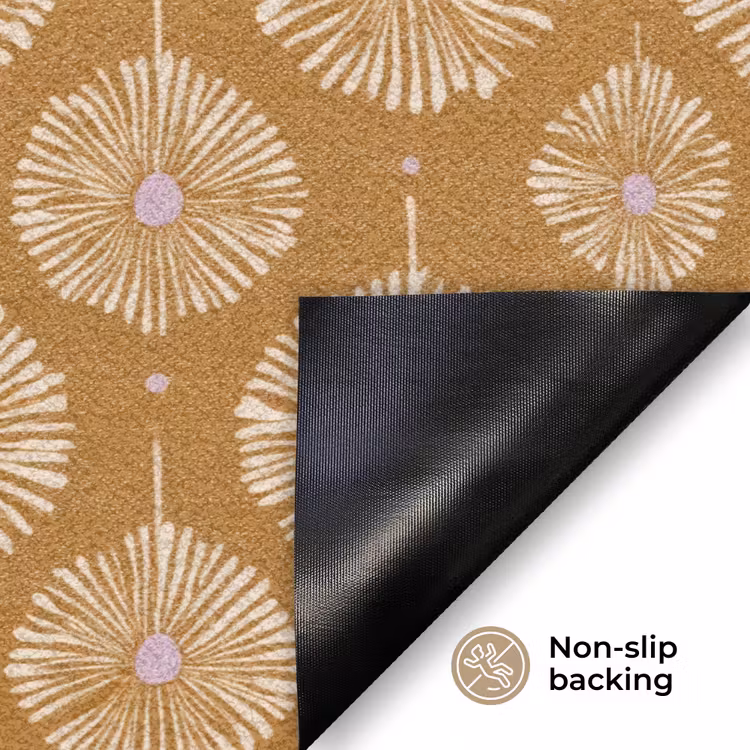 Bloemen - Modern - Oker Deurmat klein 898 -antislip_EN