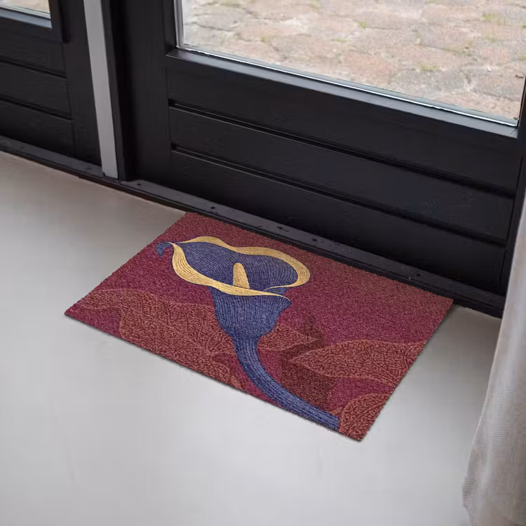 Doormat - Flowers - Modern - Purple - Bloemen - Modern - Paars Deurmat klein