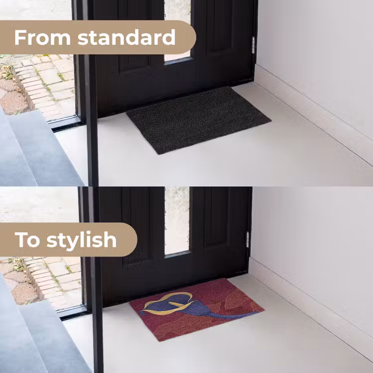 Doormat - Flowers - Modern - Purple - Bloemen - Modern - Paars Deurmat klein