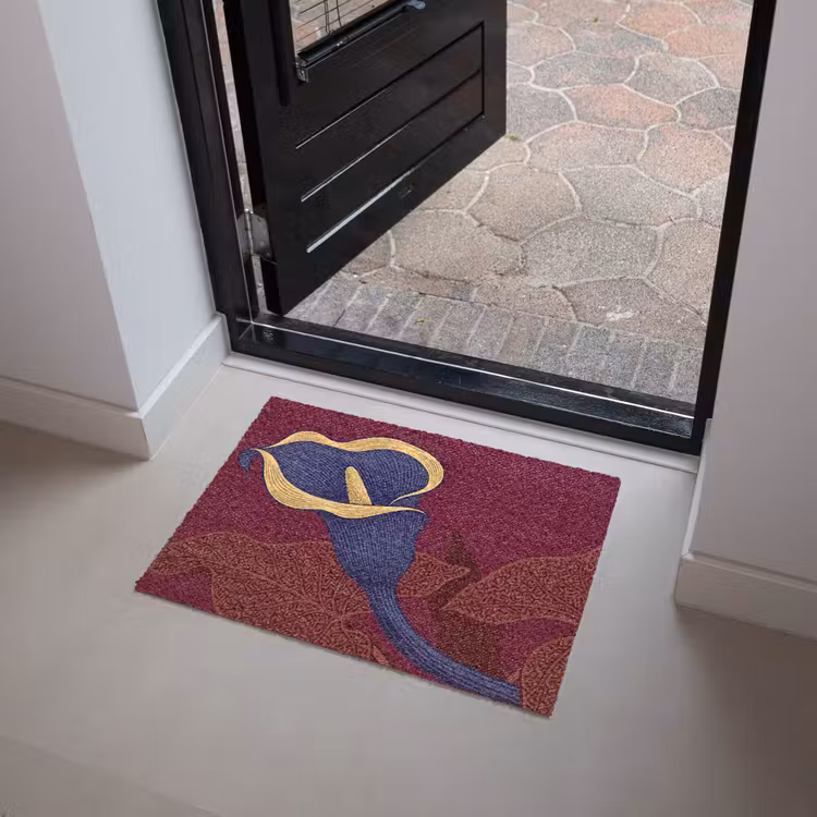 Doormat - Flowers - Modern - Purple - Bloemen - Modern - Paars Deurmat klein