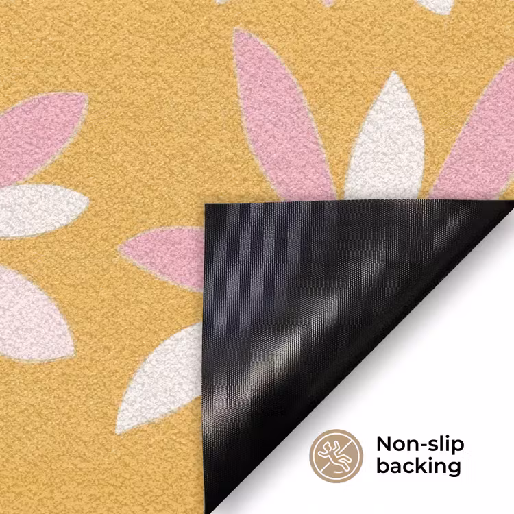 Bloemen - Modern - Geel Deurmat klein 898 -antislip_EN