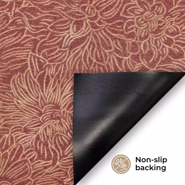 Bloemen - Motief - Rood Deurmat klein 898 -antislip_EN
