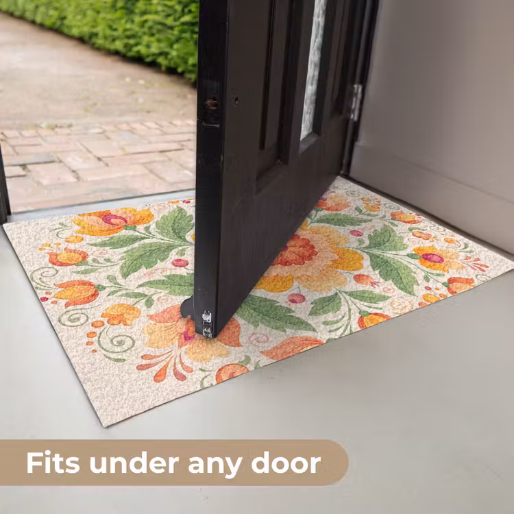 Bloemen - Patroon - Decoratief - Oranje Deurmat klein -USP_EN