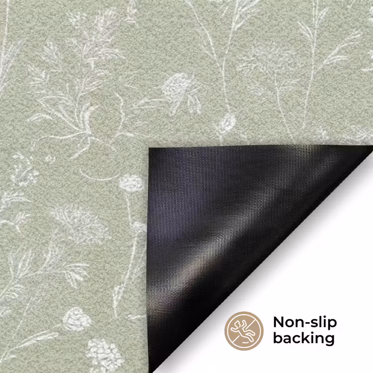 Bloemen - Patroon - Groen Deurmat klein 898 -antislip_EN