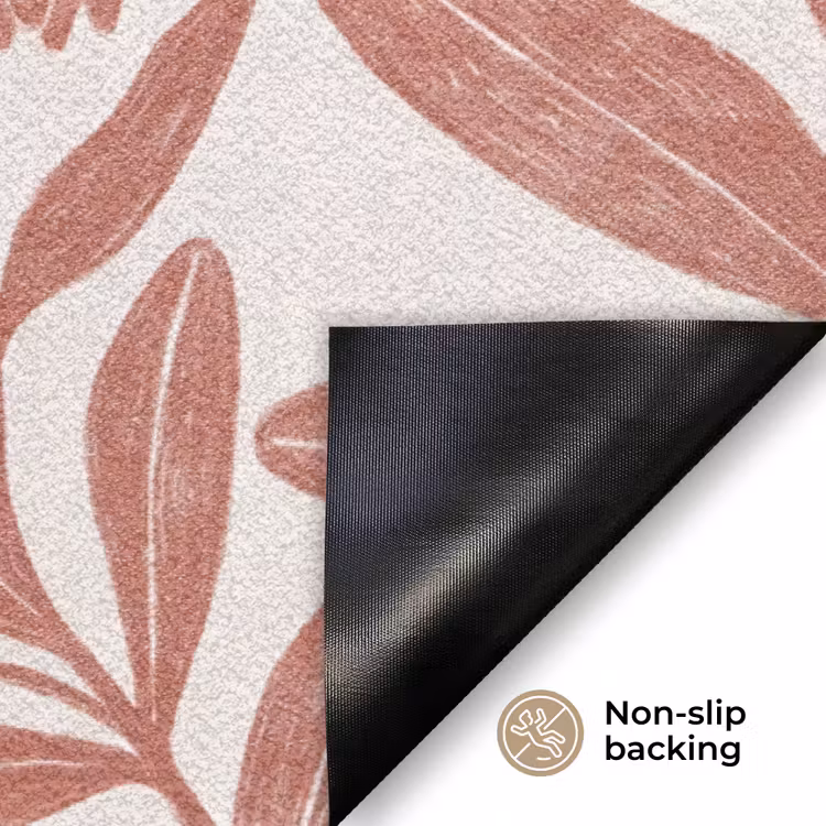 Bloemen - Patroon - Modern - Natuur - Bruin Deurmat klein -antislip_EN