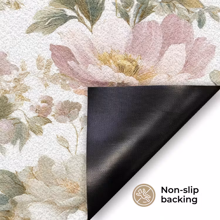 Bloemen - Patroon - Pastel Deurmat klein 898 -antislip_EN