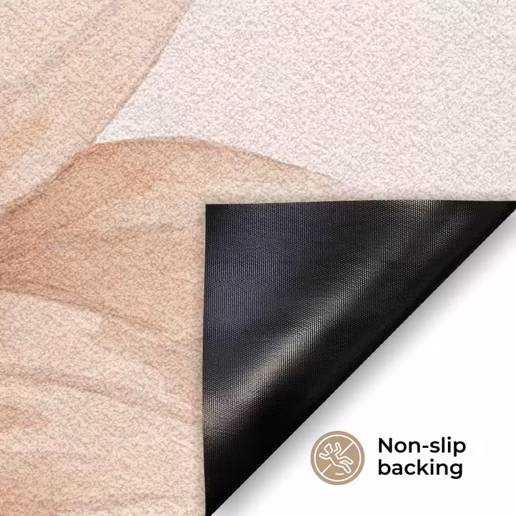 Bloemen - Bloemblad - Natuur - Aquarel - Beige Deurmat klein -antislip_EN