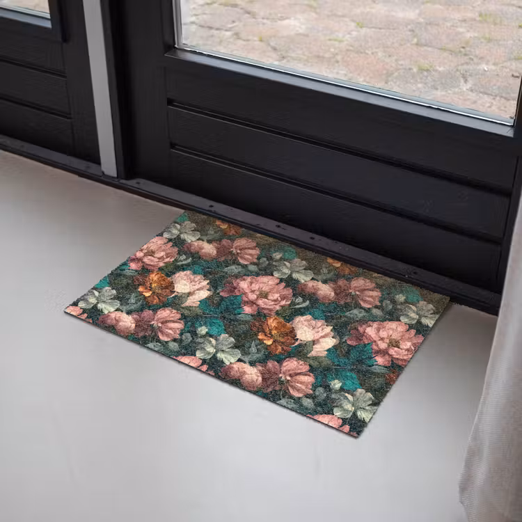 Bloemen - Schilderachtig - Patroon - Roze Deurmat klein 898 -sfeer2