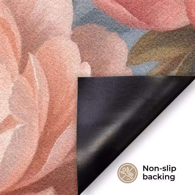 Bloemen - Roze - Beige - Modern - Natuur Deurmat klein -antislip_EN